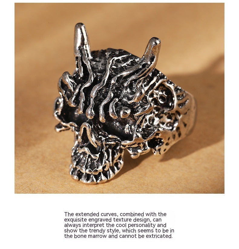 Vintage Thai Silver Faucet Ring Fashion Hand Carved