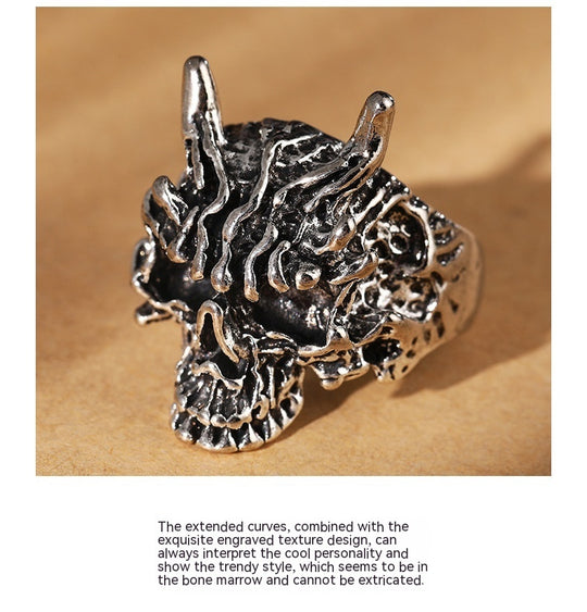 Vintage Thai Silver Faucet Ring Fashion Hand Carved