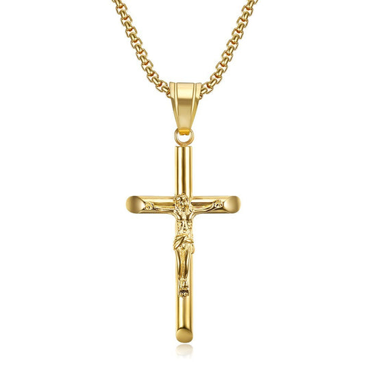 Stainless Steel Cross Pendant Punk Personality Necklace