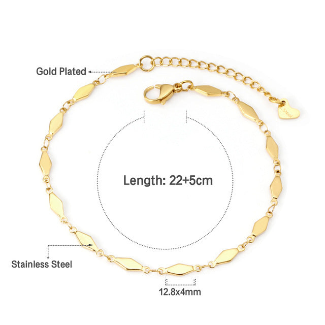 Stainless Steel Anklet Chain Foot Ornaments Female Casual Retro Travel Beach Anklet
