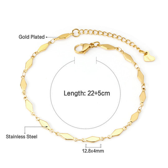 Stainless Steel Anklet Chain Foot Ornaments Female Casual Retro Travel Beach Anklet