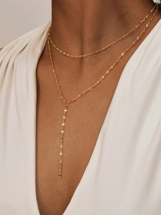 Simple Lasso Y-shaped Pendant Necklace