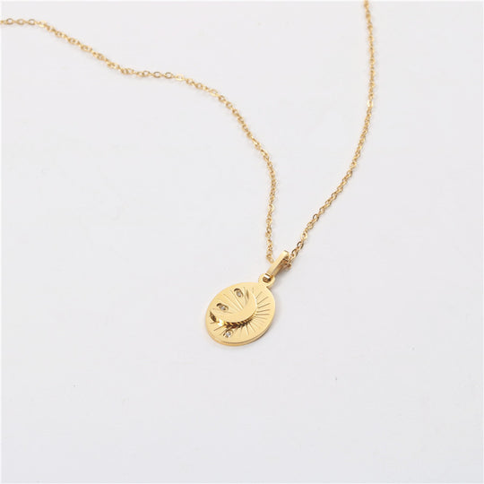 Titanium Steel Star Moon Necklace
