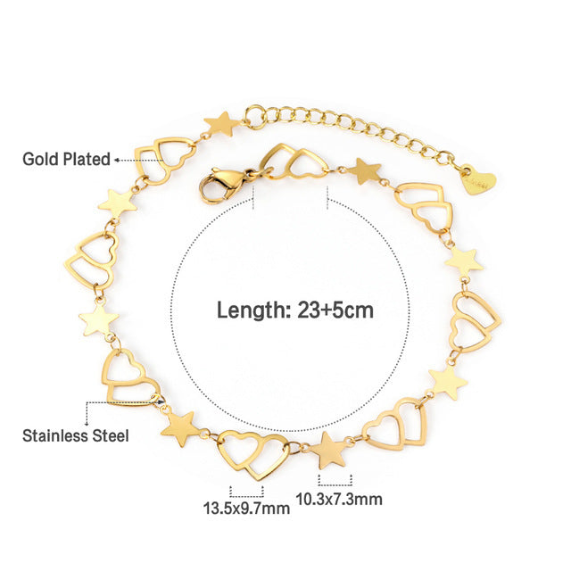 Stainless Steel Anklet Chain Foot Ornaments Female Casual Retro Travel Beach Anklet