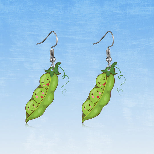 Cute Cartoon Coati Crescent Moon Earrings