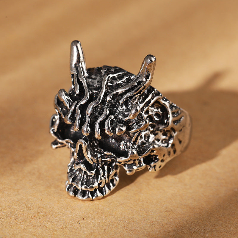 Vintage Thai Silver Faucet Ring Fashion Hand Carved