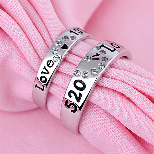 Men And Women's Creative Silver Diamond Rings