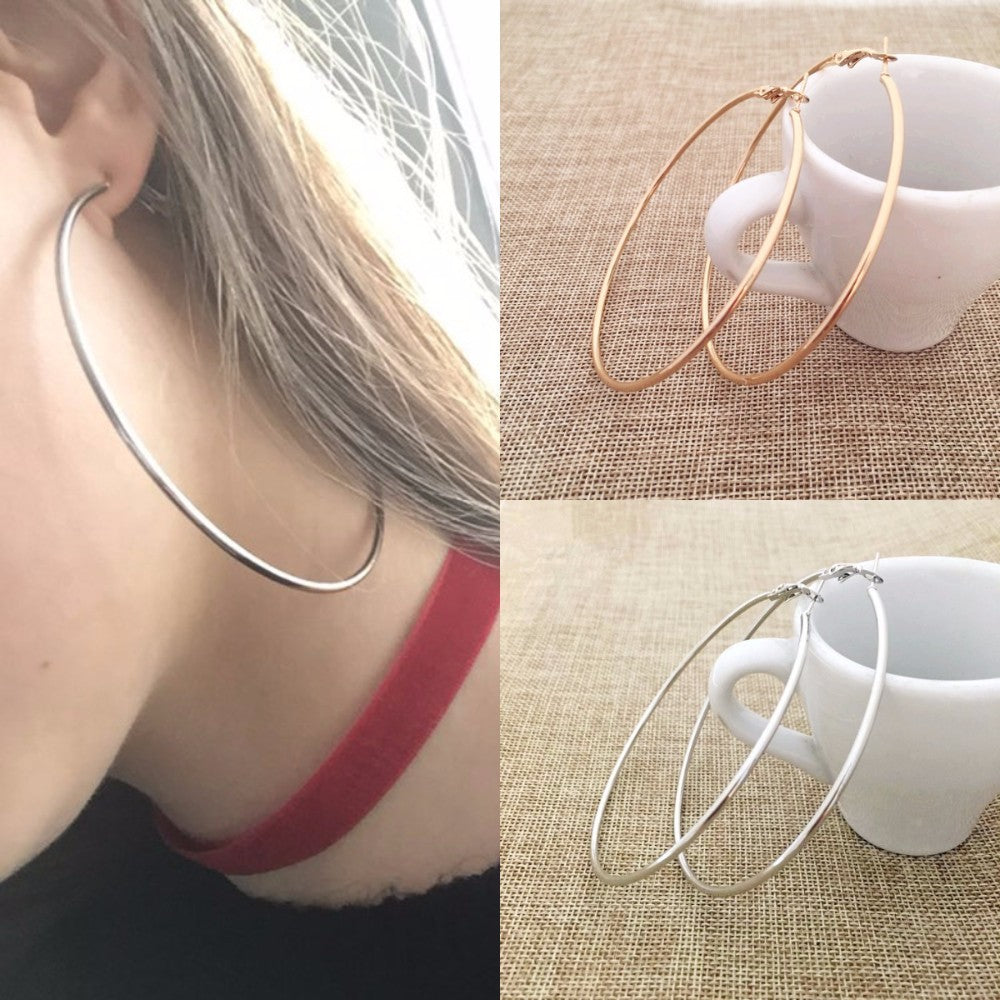 Big Circle Metal Exaggerated Circle Earrings Circle Geometry Earrings