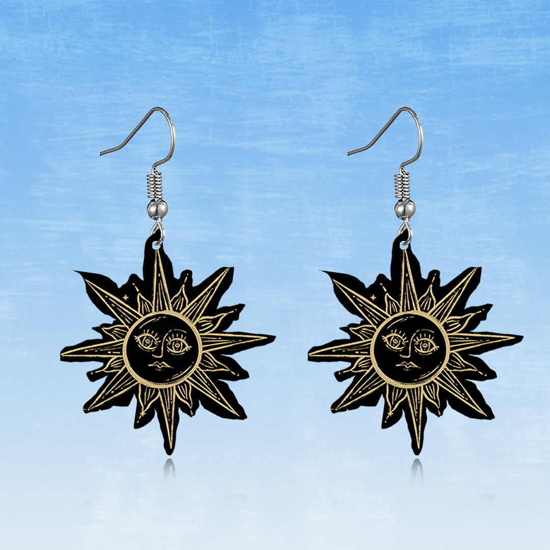 Cute Cartoon Coati Crescent Moon Earrings