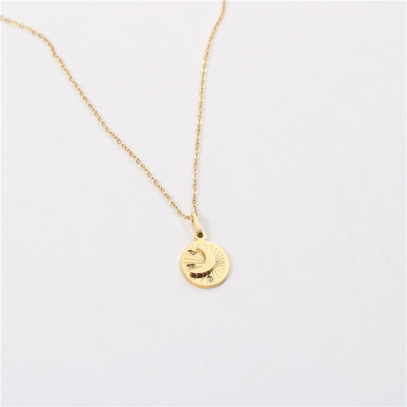 Titanium Steel Star Moon Necklace