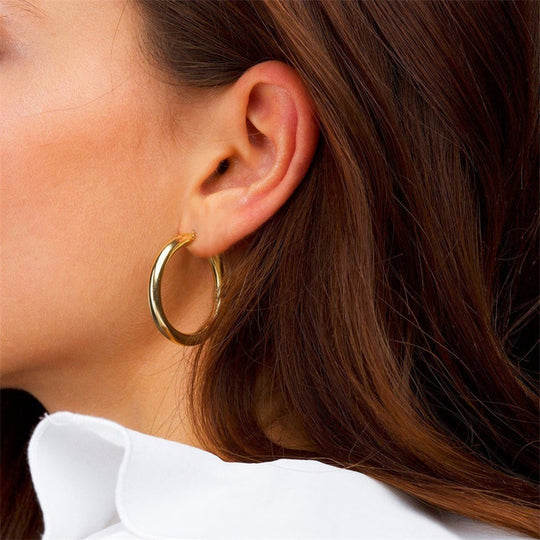Simple Circle Earrings Stainless Steel Jewelry