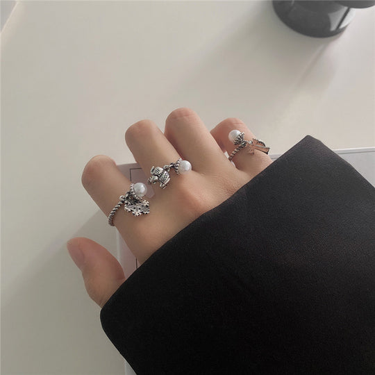 European And American Retro Geometric Cross Ring