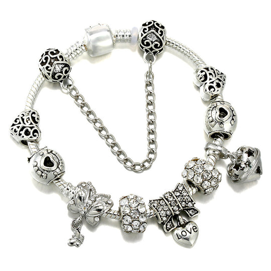 Heart Lock Key Letter Pendant Women's Bracelet