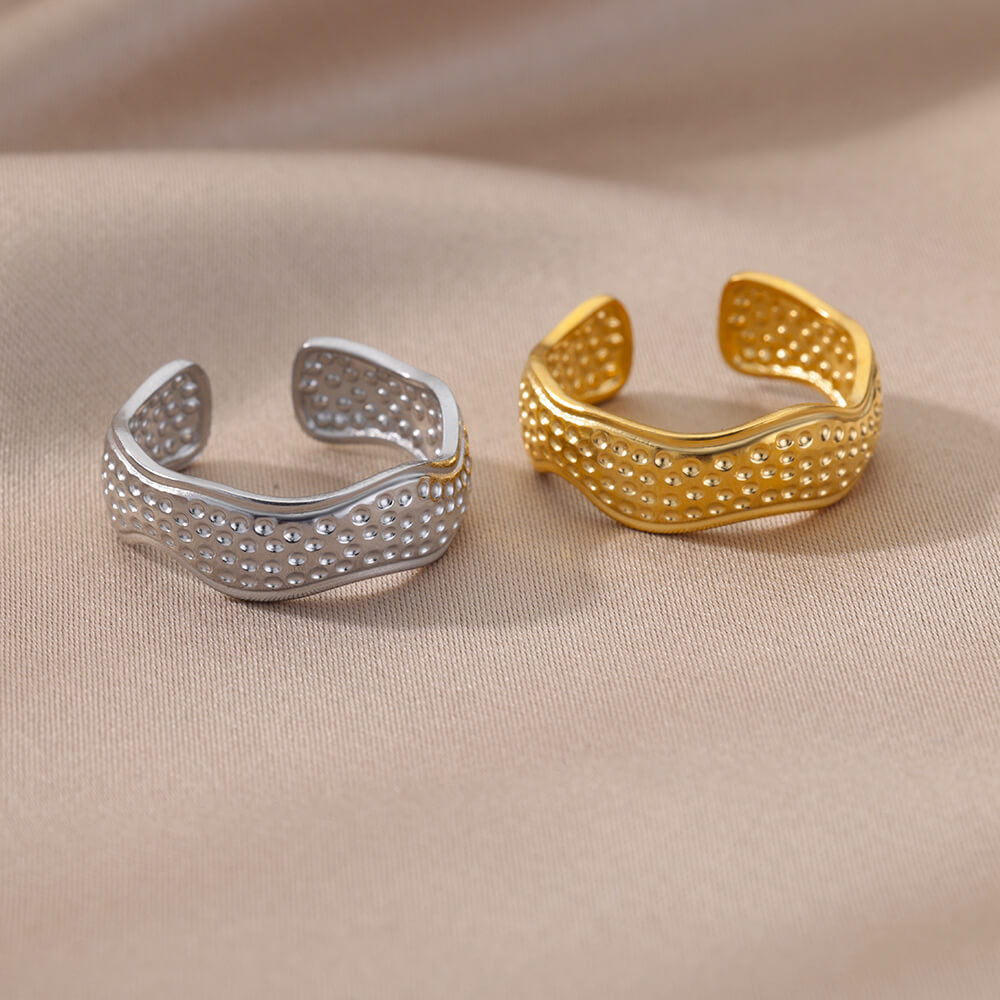 Simple Stainless Steel Ring Geometric Open Adjustable
