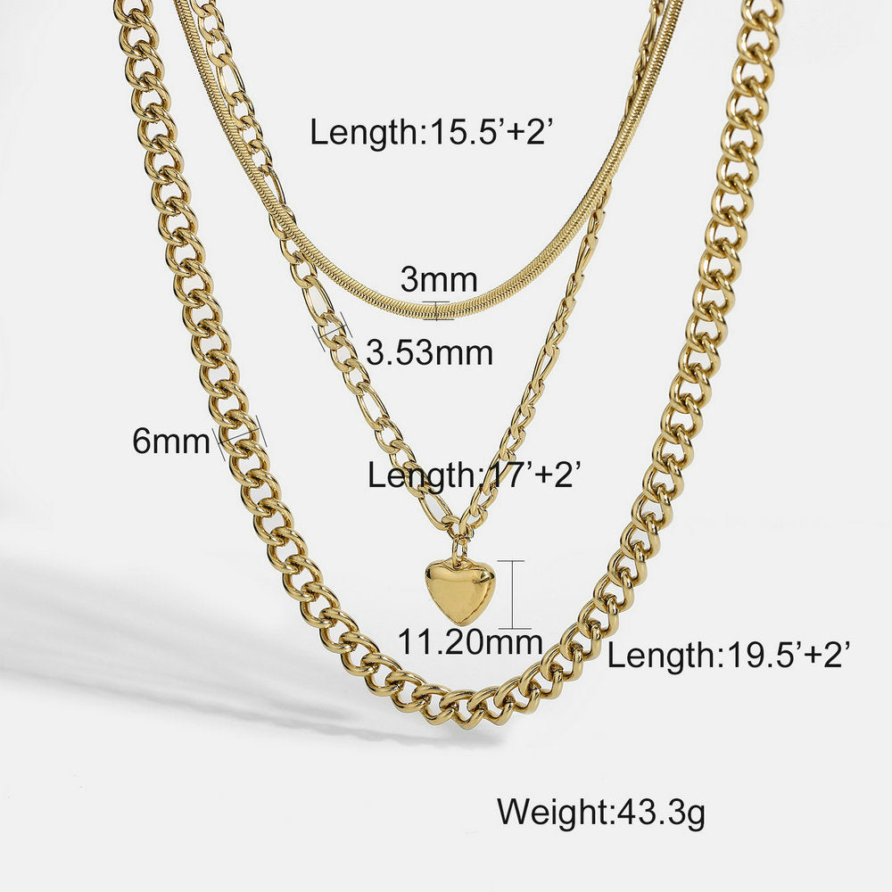 Yhpup Stainless Steel Charm Heart Pendant Necklace