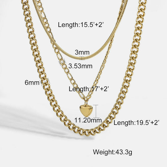 Yhpup Stainless Steel Charm Heart Pendant Necklace