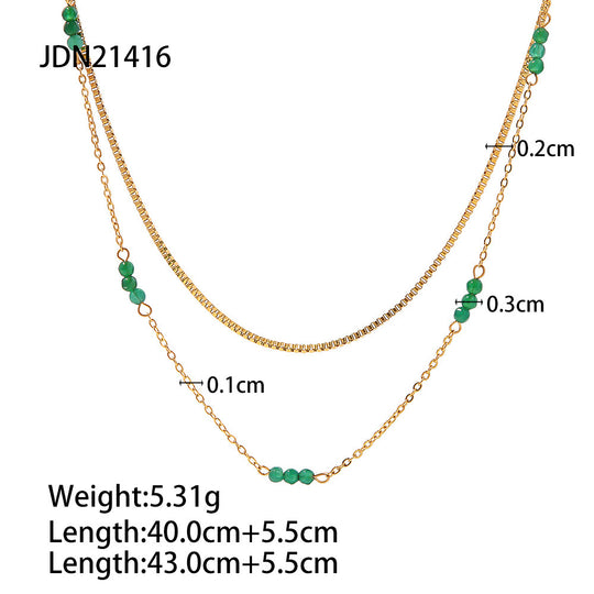 Necklace 18K Gold-plated Stainless Steel Pearl