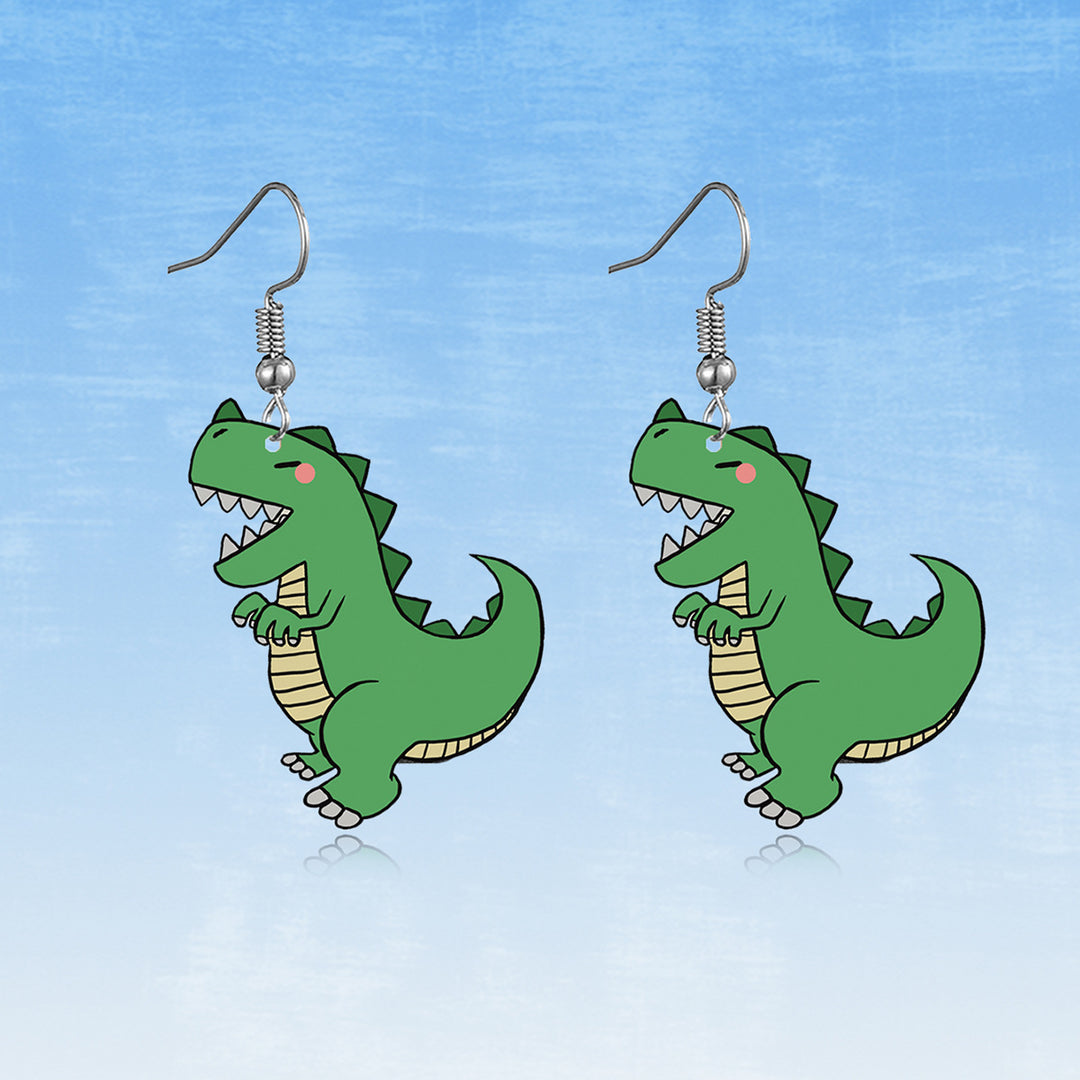 Cute Cartoon Coati Crescent Moon Earrings
