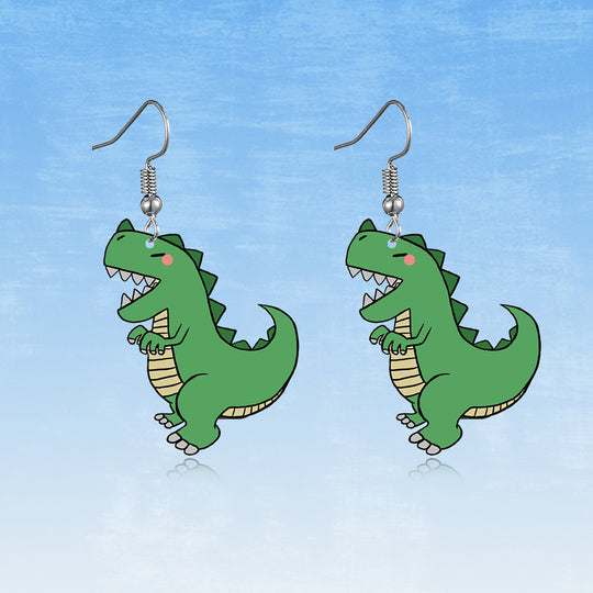 Cute Cartoon Coati Crescent Moon Earrings
