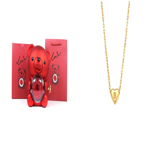 Heart Initial Gold Necklace