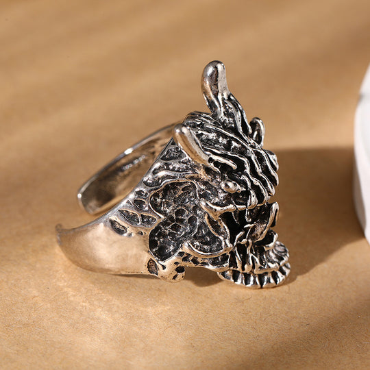 Vintage Thai Silver Faucet Ring Fashion Hand Carved