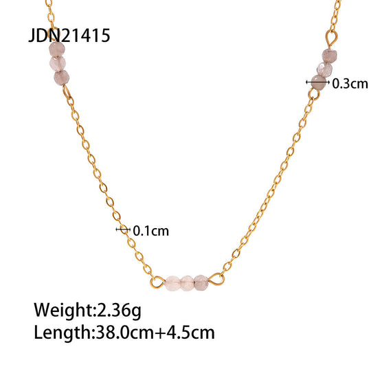 Necklace 18K Gold-plated Stainless Steel Pearl