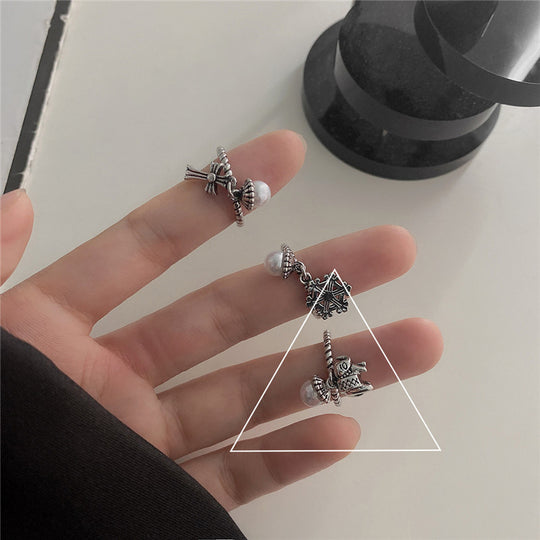 European And American Retro Geometric Cross Ring