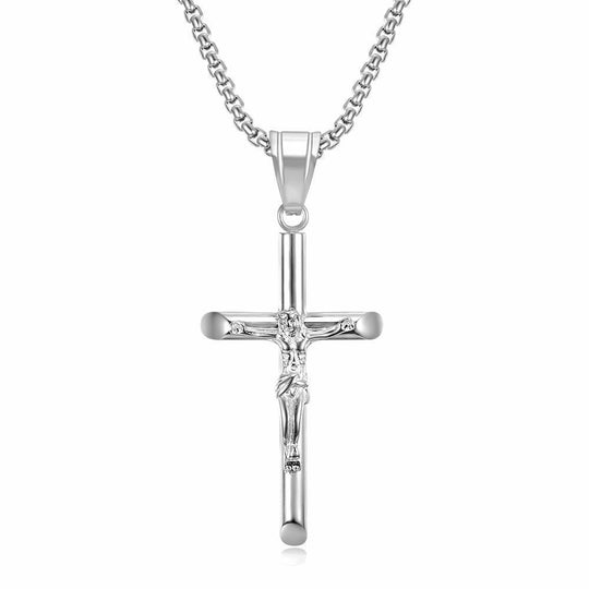 Stainless Steel Cross Pendant Punk Personality Necklace