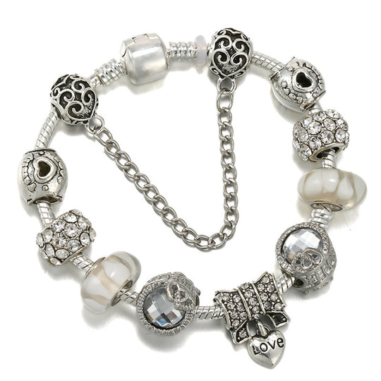 Heart Lock Key Letter Pendant Women's Bracelet