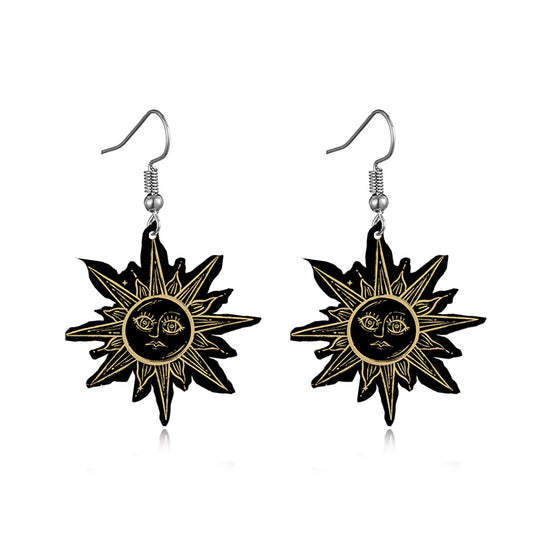 Cute Cartoon Coati Crescent Moon Earrings