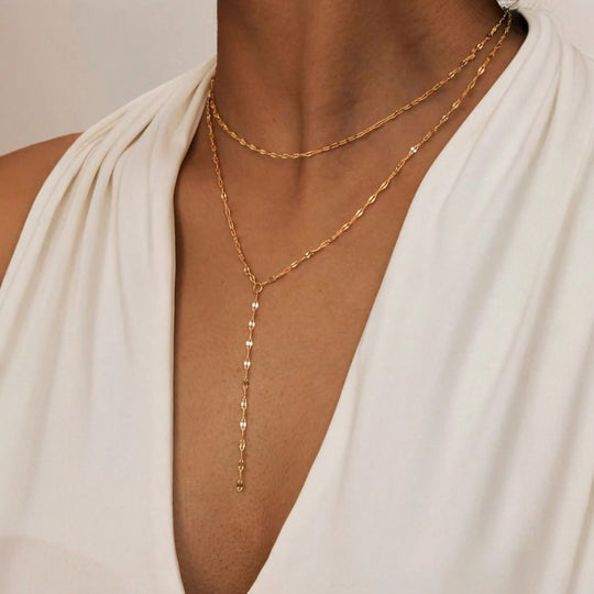 Simple Lasso Y-shaped Pendant Necklace