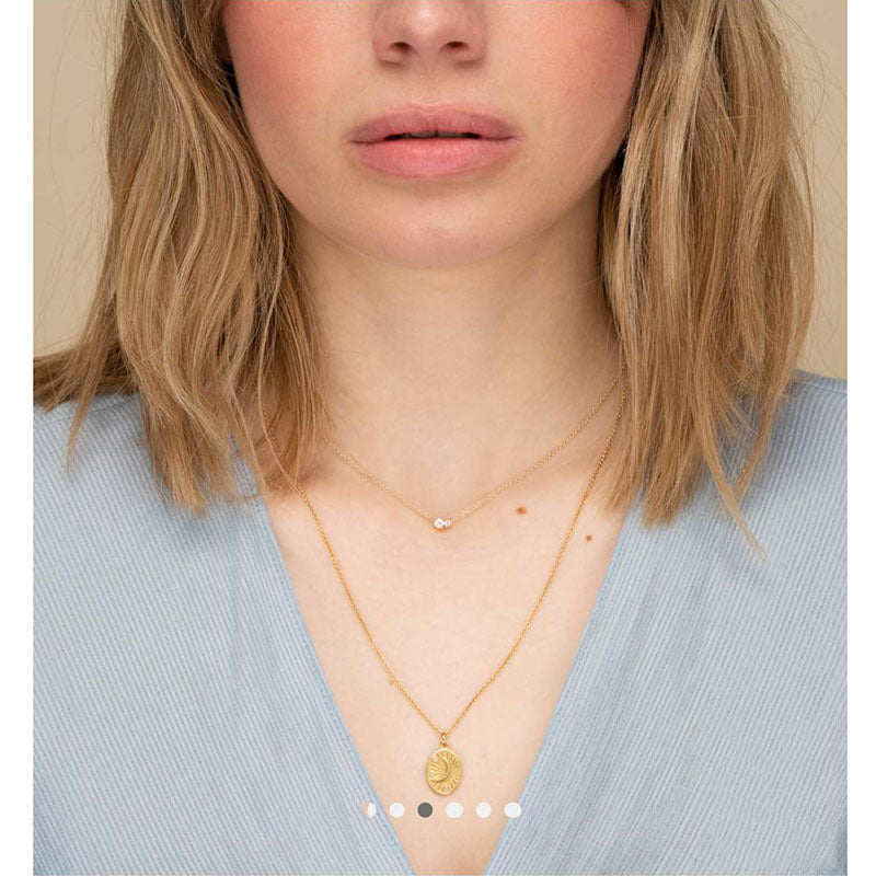 Titanium Steel Star Moon Necklace