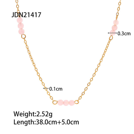 Necklace 18K Gold-plated Stainless Steel Pearl