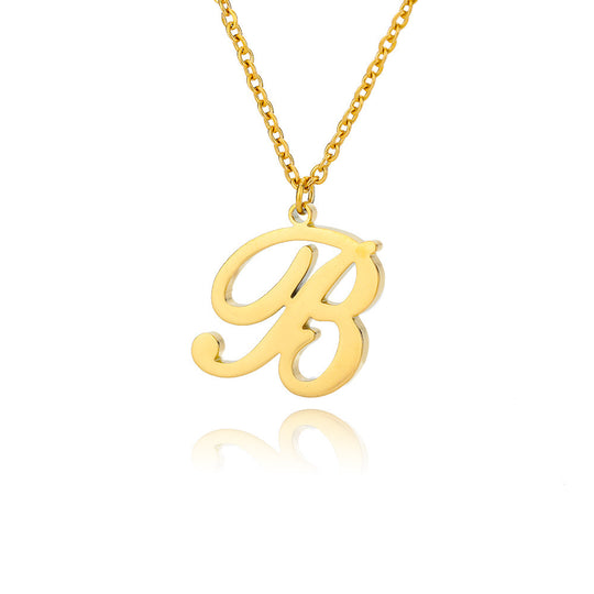 Stainless Steel 26 English Letter Necklace