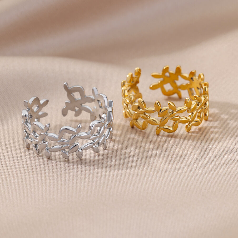 Simple Stainless Steel Ring Geometric Open Adjustable