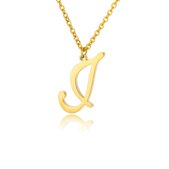 Stainless Steel 26 English Letter Necklace