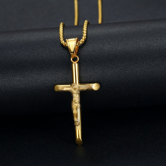 Stainless Steel Cross Pendant Punk Personality Necklace