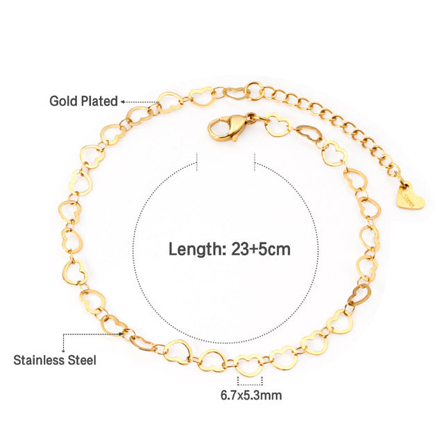 Stainless Steel Anklet Chain Foot Ornaments Female Casual Retro Travel Beach Anklet