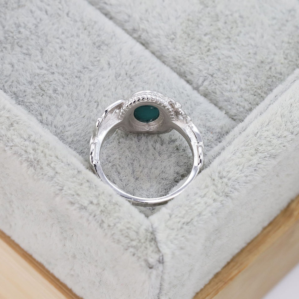 S925 Sterling Silver Vintage Natural Turquoise Ring