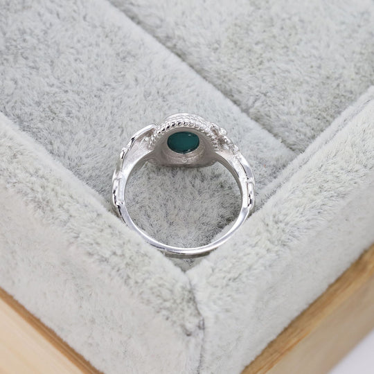 S925 Sterling Silver Vintage Natural Turquoise Ring
