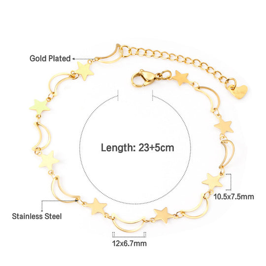Stainless Steel Anklet Chain Foot Ornaments Female Casual Retro Travel Beach Anklet
